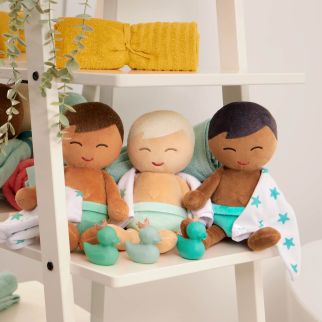 LullaBaby Badedukke, dreng sort hår