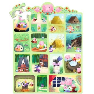 Story puzzle, De 3 små Grise - 35 brikker