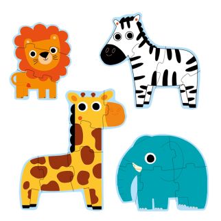 Primo puslespil, Junglens dyr - 3, 4, 5 og 6 brikker