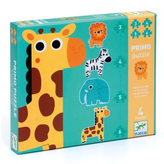 Primo puslespil, Junglens dyr - 3, 4, 5 og 6 brikker