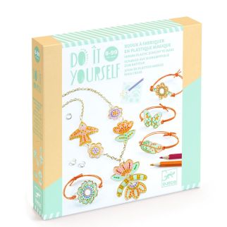 DIY - Krympeplast, Fjer og blomster