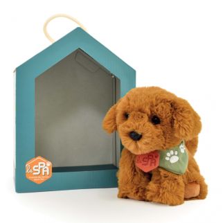 SPA - Hund brun m/hus, 16 cm