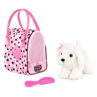 Pucci hund i taske, pink prikker