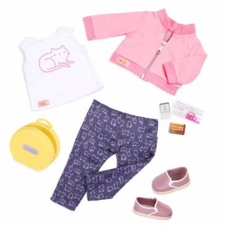 OG Deluxe Dukketøj, Jakke og kat t-shirt*