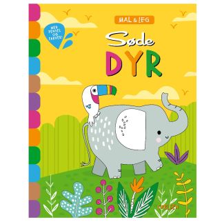 Mal og leg: Søde dyr - med farver og pensel