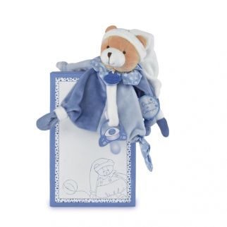 KLASSISK - PETIT CHOU bjørn, nusseklud m/sutteholder 17 cm (i æske) 