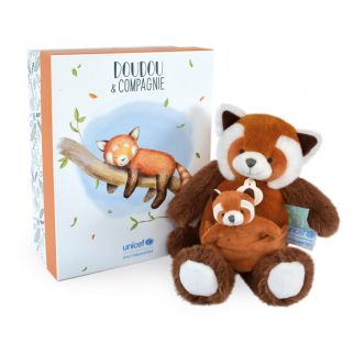UNICEF - Rød panda, bamse m/unge 25 cm (i æske)