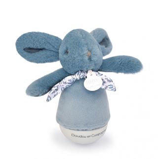 Kanin blå, musiktumling m/lys 16 cm (i æske)