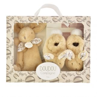 Kanin beige, gaveæske putteklud og sutsko