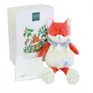 Ræven Romarin, bamse m/lille klud 28 cm (i æske)