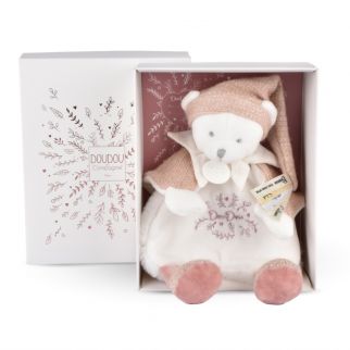 DOUDOU 25 år - Bjørn rosa, putteklud 25 cm