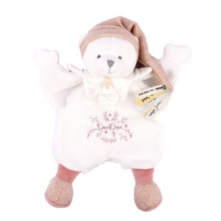 DOUDOU 25 år - Bjørn rosa, putteklud 25 cm