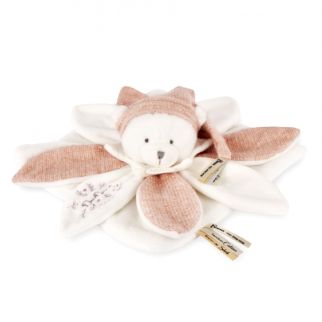 DOUDOU 25 år - Bjørn rosa, nusseklud 25 cm