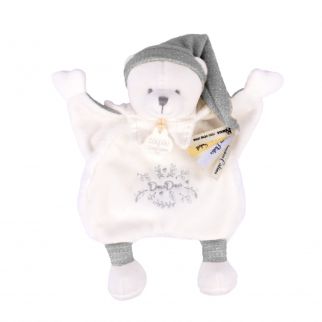 DOUDOU 25 år - Bjørn sølv, putteklud 25 cm