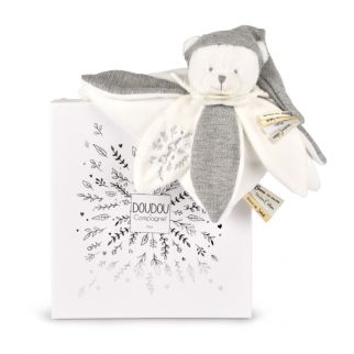 DOUDOU 25 år - Bjørn sølv, nusseklud 25 cm