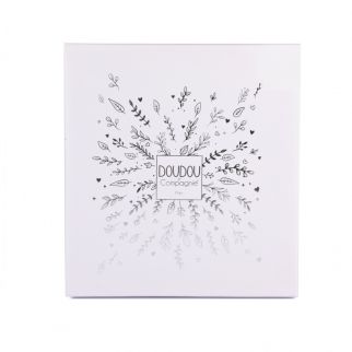 DOUDOU 25 år - Bjørn sølv, bamse m/lille klud 30 cm