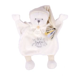 DOUDOU 25 år - Bjørn hvid, putteklud 25 cm