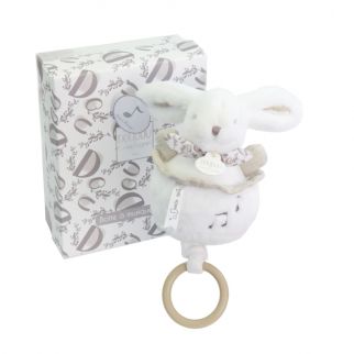 Kanin hvid, spilledåse 20 cm (i æske)