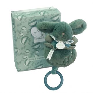 Kanin grøn, spilledåse 20 cm (i æske)