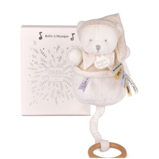 DOUDOU 25 år - Bjørn hvid, spilledåse (i æske)