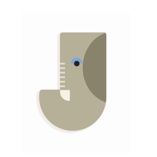 Træbogstav, Grafisk J