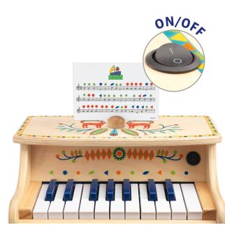 Klaver i træ, med elektronisk lyd