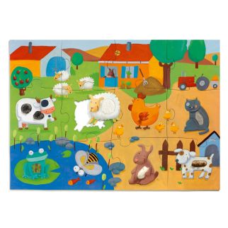 Følepuslespil, bondegård - 12+8 brikker