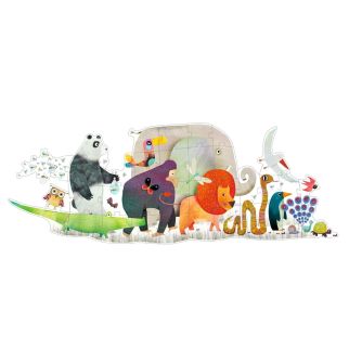 Gulvpuslespil – Dyreparade - 36 brikker