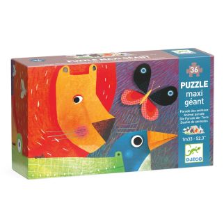 Gulvpuslespil – Dyreparade - 36 brikker