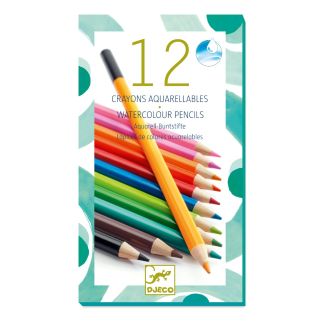 Akvarelfarveblyanter - 12 klassiske farver.