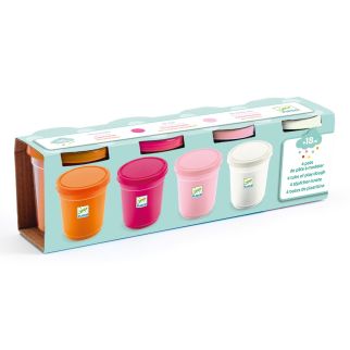 4 bøtter modellervoks, lyse farver