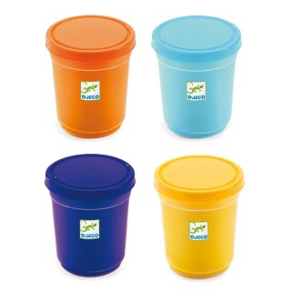 4 bøtter modellervoks, natur farver