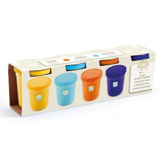 4 bøtter modellervoks, natur farver