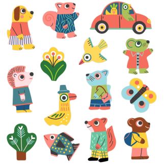 Tag af og på klistermærker  - Dyr