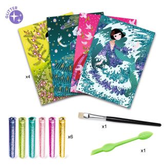 Kreativ æske, glitterkort – Kjoler