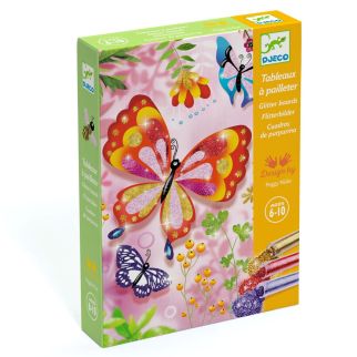 Kreativæske - Glitterkort, Sommerfugle