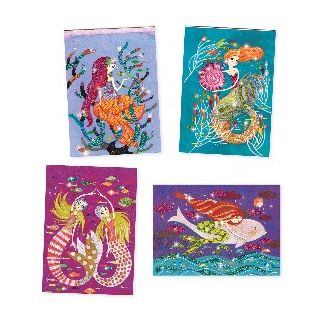 Kreativ æske, glitterkort - Havfruer