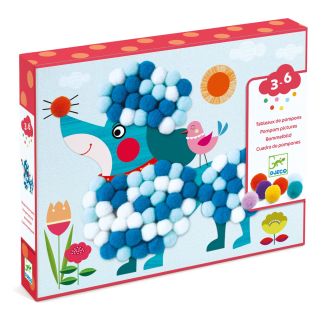 Collage pompoms, Hunde