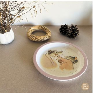 Ernest og Célestine tallerken, pink  Ø18cm