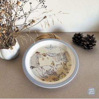 Ernest og Célestine tallerken, blå  Ø18cm