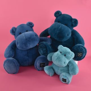 HIPPO - Flodhest HIP&#039;POP påfugleblå, 40 cm