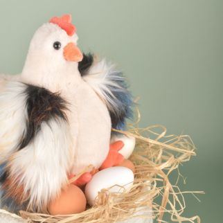 HØNS -DYR - Høne beige, 20 cm