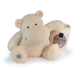 HIPPO - Flodhest ecru 45 cm, incl. tæppe