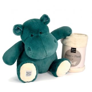 HIPPO - Flodhest smaragdgrøn 45 cm, incl. tæppe