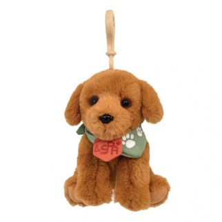 SPA - Nøglering hund brun, 13 cm