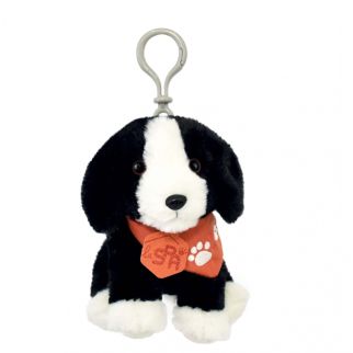 SPA - Nøglering hund sort, 13 cm