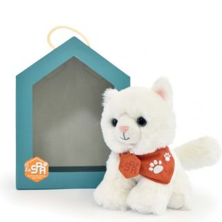 SPA - Kat hvid m/hus, 16 cm