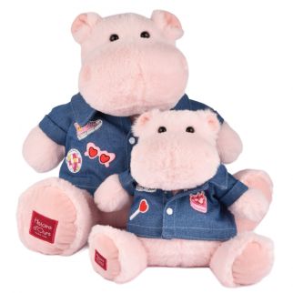 HIPPO - Flodhest m/denimjakke, 20 cm