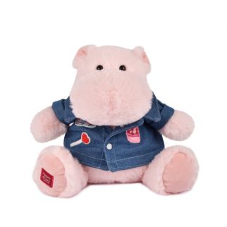 HIPPO - Flodhest m/denimjakke, 20 cm