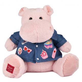 HIPPO - Flodhest m/denimjakke, 38 cm